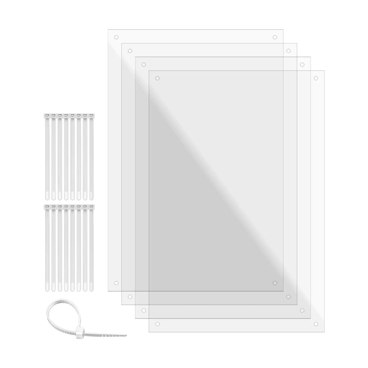 Pet Cage Liner with Zip Ties Pet Rabbit Habitat Guinea Pig Cage 8" x 12" Flexible Plastic Side Protection Urine Guard Panels by 321 Plastics