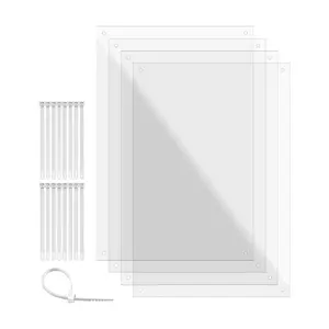 Pet Cage Liner with Zip Ties Pet Rabbit Habitat Guinea Pig Cage 8" x 12" Flexible Plastic Side Protection Urine Guard Panels by 321 Plastics