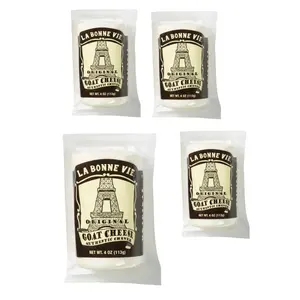 La Bonne Vie Original Goat Cheese Logs (4-Pack, 4 oz Each) - Authentic Creamy Chèvre for Baking