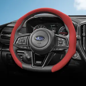 For Subaru NAPPA Perforated Leather Steering Wheel Cover Anti-slip Breathable Quick-install Design All-season For Crosstrek/XV/Forester/Outback/Ascent/Evoltis/Impreza/WRX/Legacy/Levorg/BRZ/Solterra Black Mocha Brown Orange Red Green White