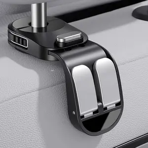A creative car seat hook with a new design that allows for telescopic storage of the rear seat.