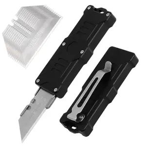 Aluminum Alloy Utility knife, Men's Tactical Pocket Knife, Quick Open Cutting Tool, Multi-Functional Paper Cutter, Camping Edc , give 10 blades