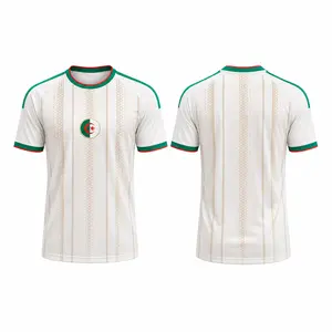 Algeria Inspired Soccer Jersey White Green Football Fan Shirt North African Heritage Athletic Sports Tee Lightweight Breathable Match Day Apparel for Men Women Casual Streetwear Fashion Top