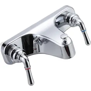 Mobile Home Center Bathtub/Shower Faucet 8inch Faucet Economical Double Handle Classic Bathtub and Shower Faucet Diverter (Chrome Plated)