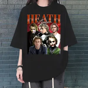 Heath Ledger T-shirt Heath Ledger T-shirt Heath Ledger Unisex Unisex T-shirt Hip Hop Graphic Trendy T-shirt Retro T-shirt
