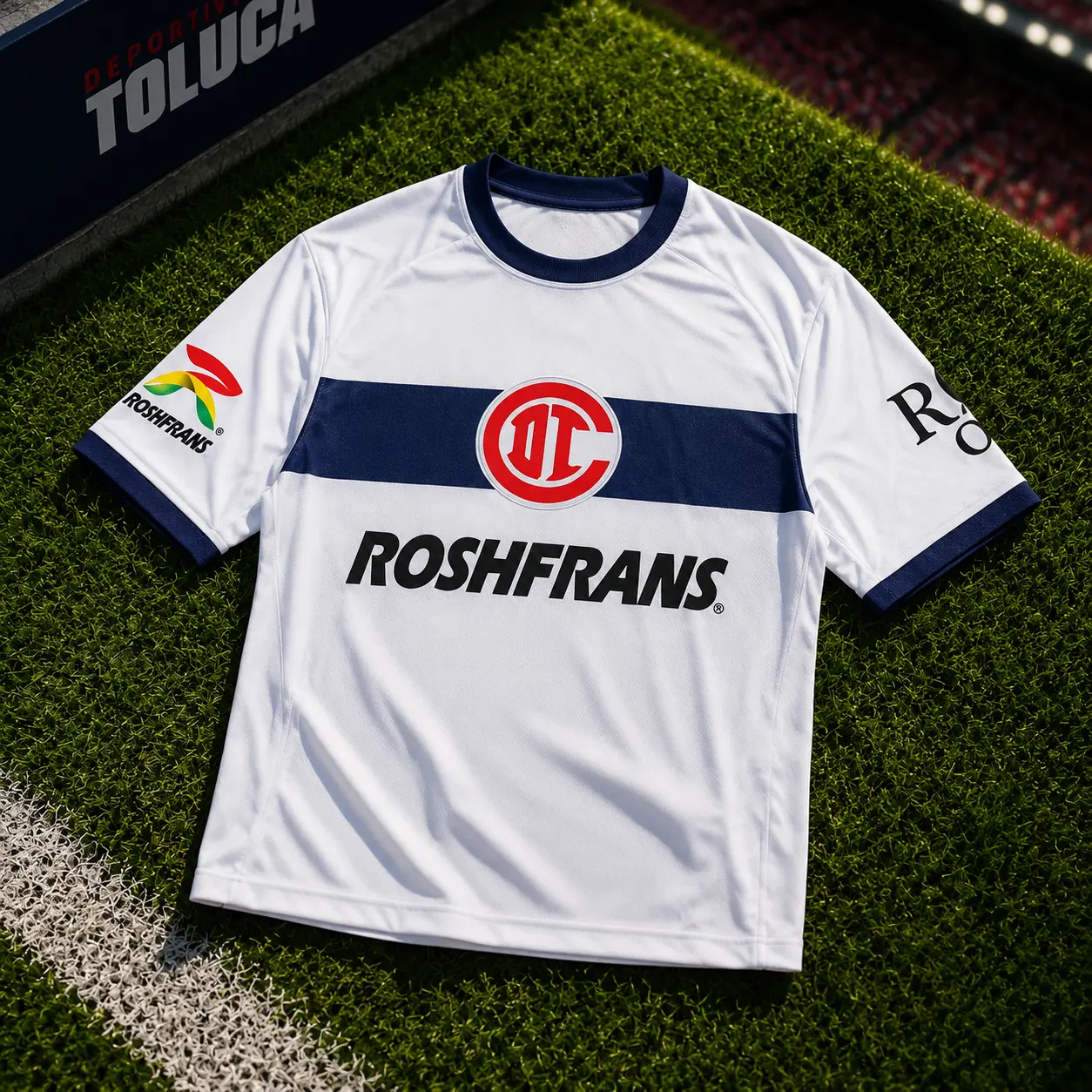 Men's White Toluca 26-27 Away Short-Sleeve Soccer Jersey, Quick-Dry Breathable Game Day Sports Top, Liga MX Fan Gear