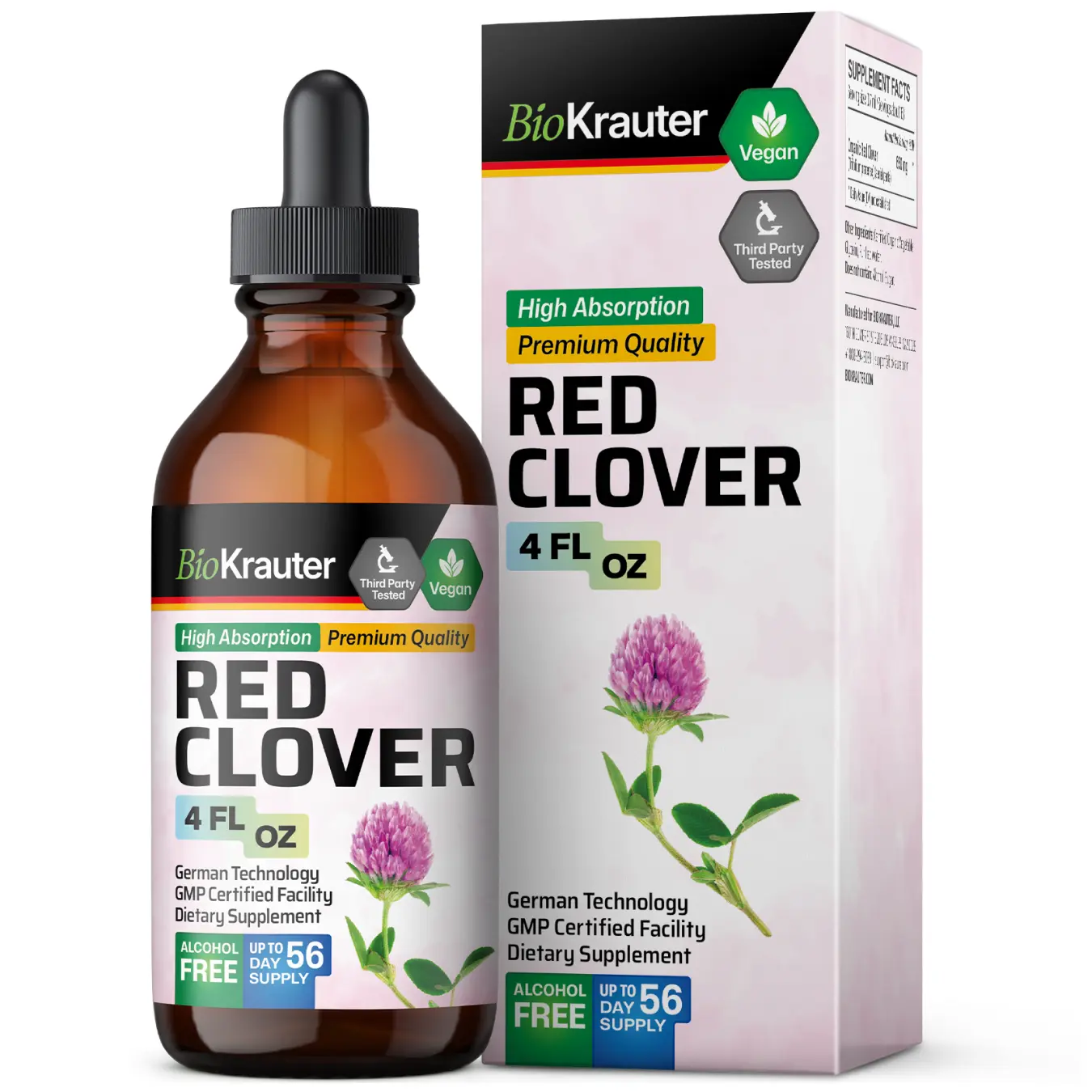 BioKrauter Red Clover Tincture for Women’s Hormonal Balance – Herbal Liquid Supplement