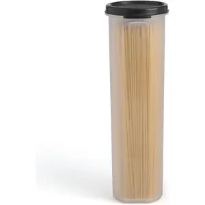 Tall Clear Airtight Leakproof Spaghetti Pasta Storage Container with Lid BPA Free 37 oz, Multi-Purpose Kitchen Pantry Food Storage Keeper for Noodles Beans Straws Organization