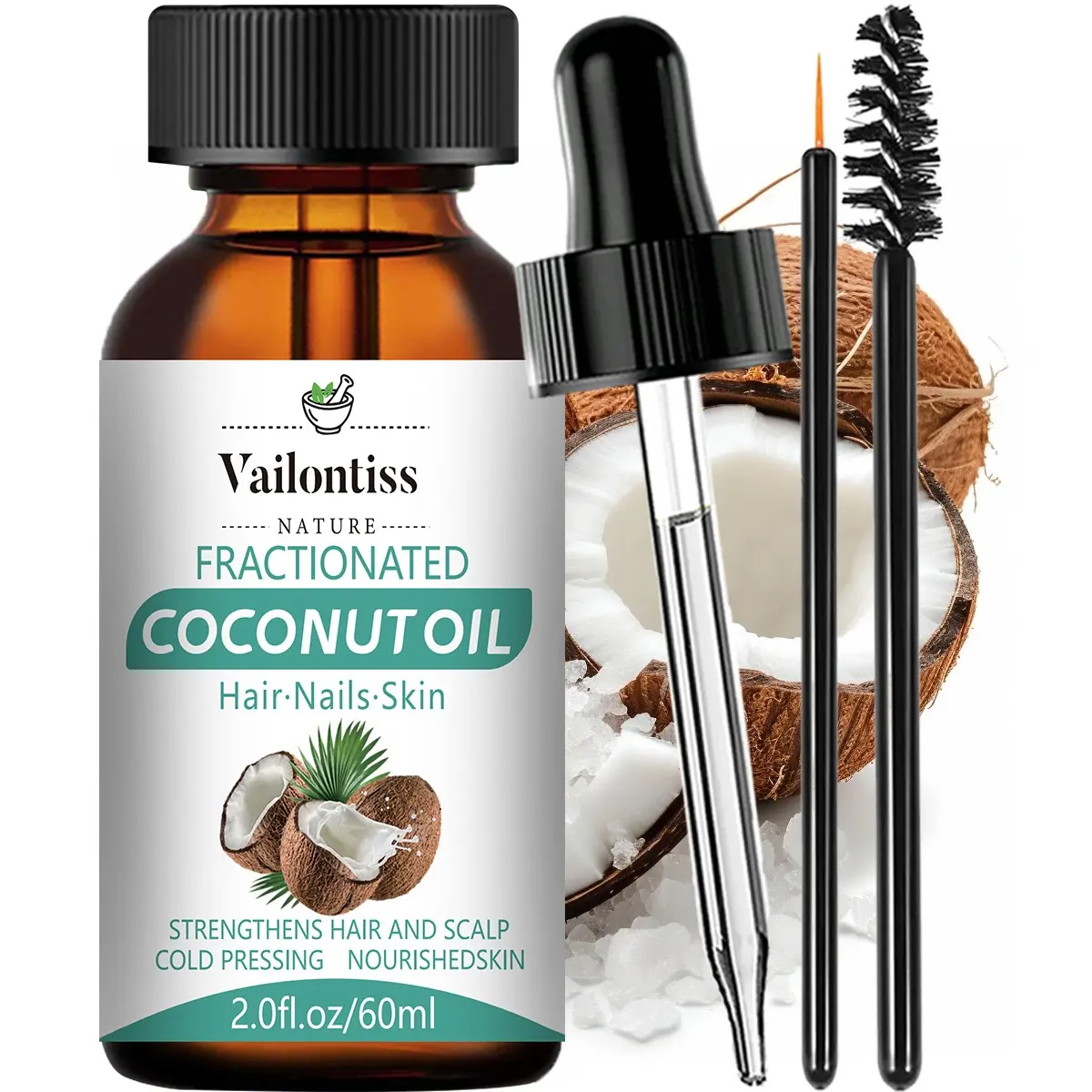 Natural Coconut Oil Makeup Remover Base Oil, Suitable for Hair Skin Face Body, Gentle Nourishing Moisturizing Hydrating Cleansing Multi-Functional Care