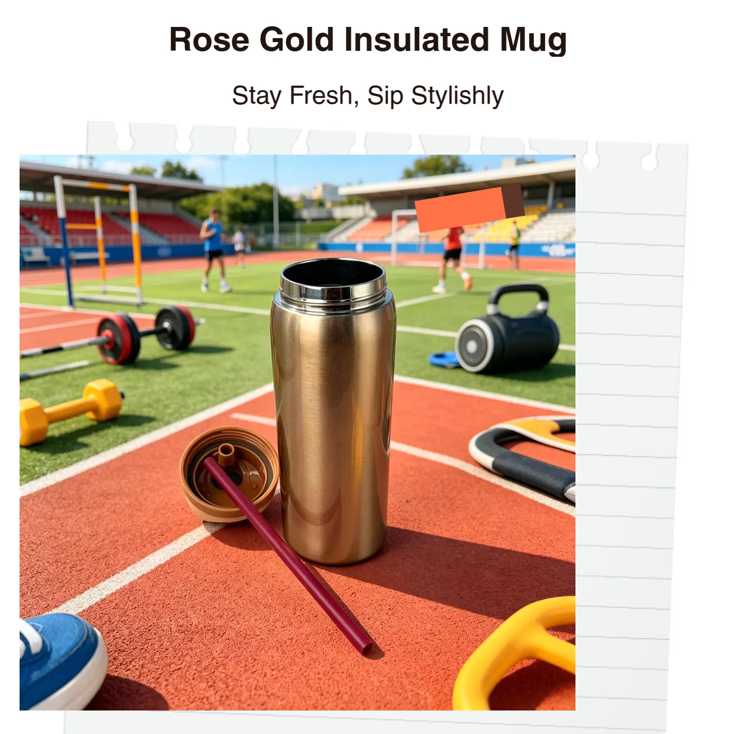 Rose Gold Portable 32oz Stainless Steel Vacuum Insulated Flask with Steel Body, Freesip Straw, 24+ Hours Cold & Hot Retention, Ideal for Coffee & Drinks