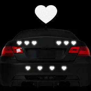Heart Pattern Car Sticker, Waterproof Vinyl Decals for Auto Rear Bumper, Windows, Body, Motorcycle Helmets, Scooters, Night Safe Driving Warning Sticker, Universal Car Sticker