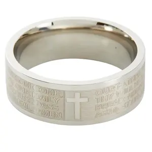 Our Father Stainless Steel Lasered Ring