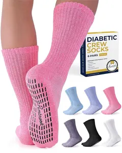 Pembrook Non-Slip Diabetic Socks for Men & Women | Neuropathy & Edema Relief | 6 Pairs in different Colors