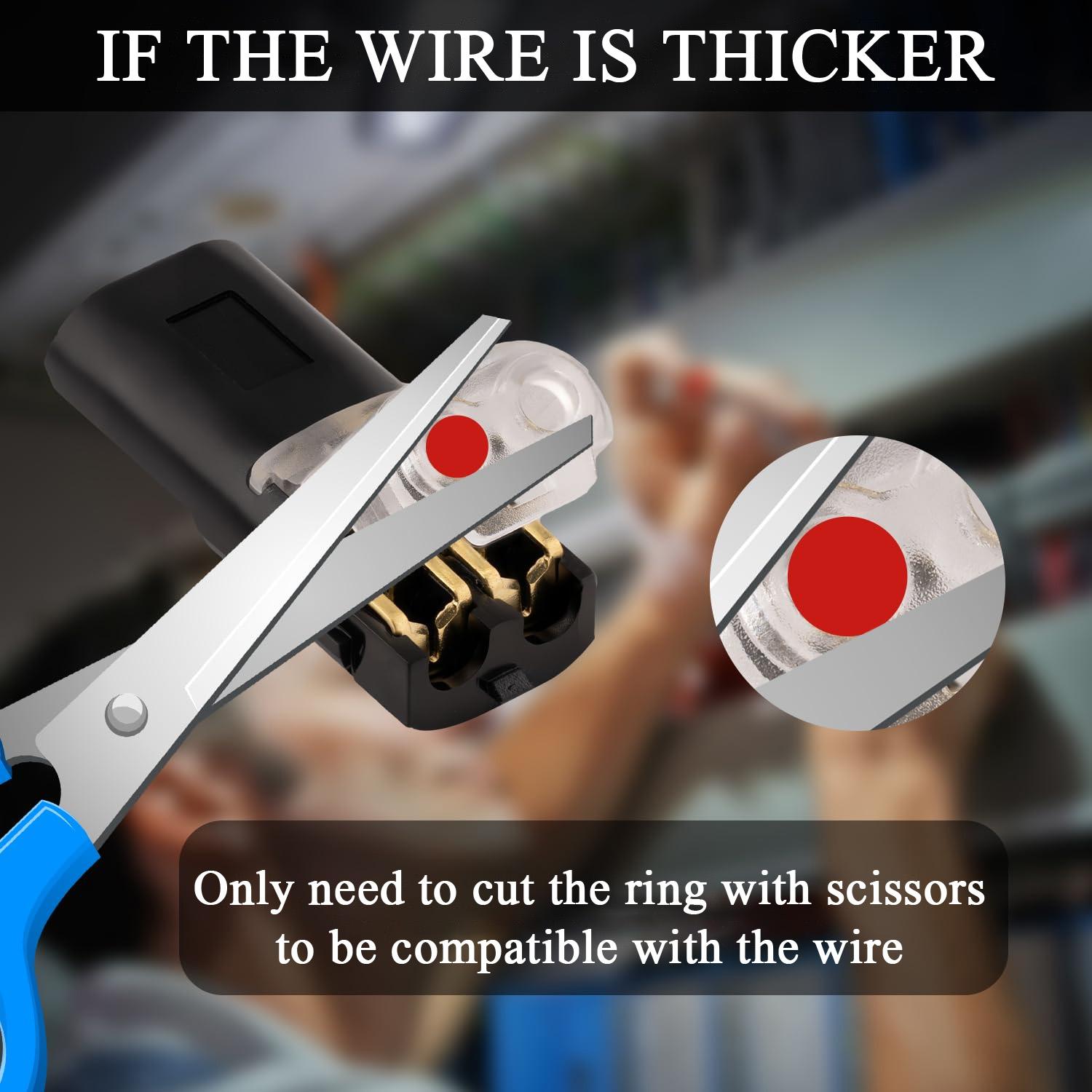 2-Pin Quick Splice Wire Connectors No Stripping, Solderless Auto LED Low Voltage Plugs AWG18-22 w/ Locking Buckle