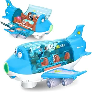 Airplane Toys for Kids Toddler Toy Plane with LED Flashing Lights Music & Sounds Suitable for Boys and Girls Aged 3 and Above Pink or Blue