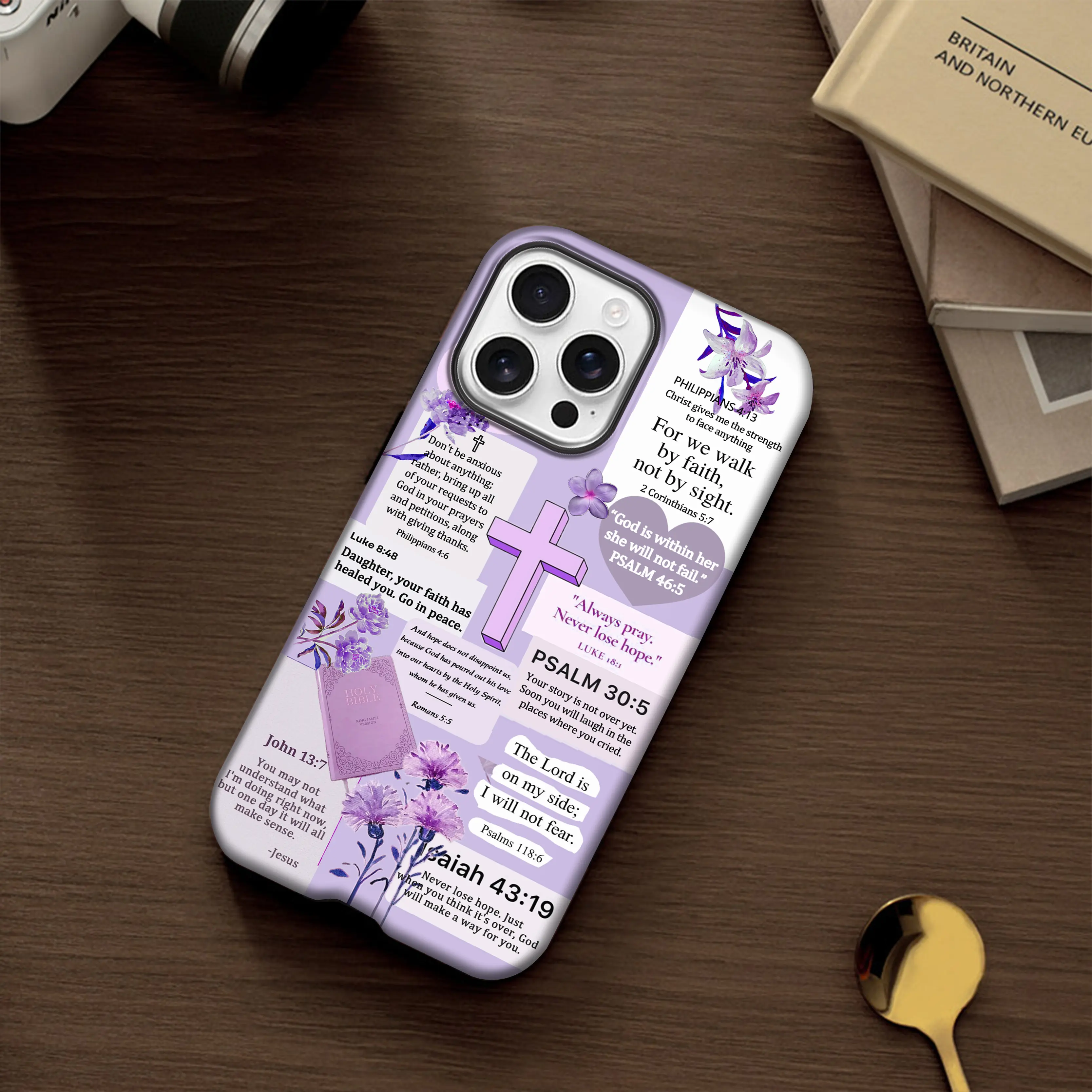 Religious Flowers TPU Cellphone Case - Shockproof, Durable Casing for iPhone 17 Pro Max Plus Air/16/15/14/13/12/11, Samsung Galaxy S25 S24 S23 S22 A71 A56 A55 A54 A53 A52, Perfect Gift for Girls, Mobile Phone Accessory