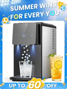 Antarctic Star Countertop Nugget Ice Maker, Self-Cleaning Portable Ice Machine, 33 lb/24H, 1.8L Water Tank, 1.5 lb Ice Storage, Touch Screen & Auto Ice Drop, for Home/Office/Kitchen