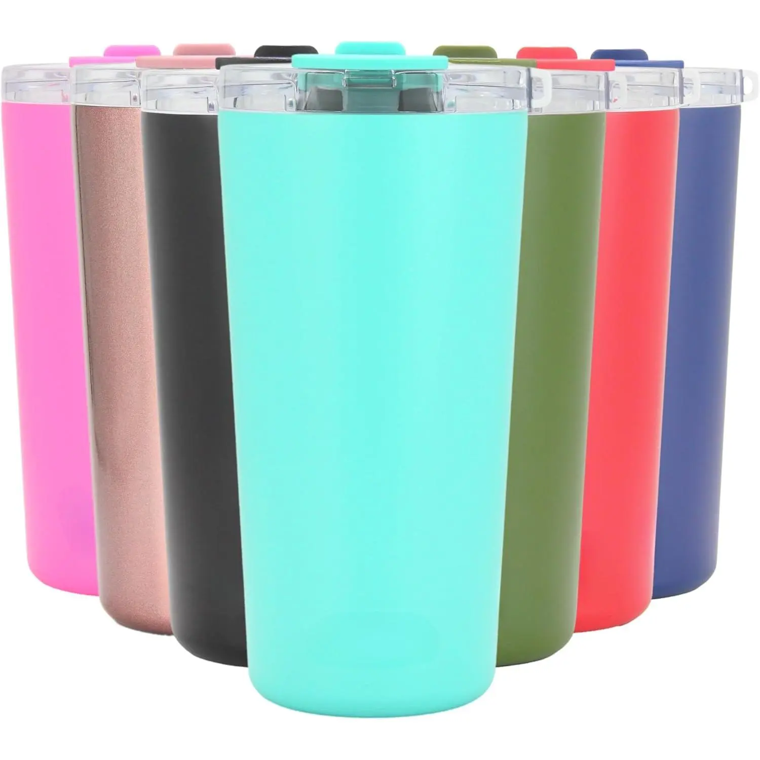20 oz Stainless Steel Tumbler| Double Walled Vacuum Insulated Mug With Lid, 2 Straws, For Hot & Cold Drinks (20oz, 20oz Teal), 1 Count (Pack of 1)