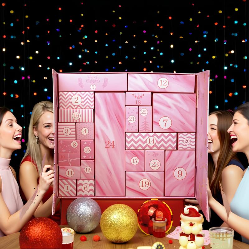 Countdown Dream Calendar Themed Gift Box, 24 Surprise Slots, Valentine's Day Heart Decoration, Holiday Decor & Gifts, Perfect Valentine's Present