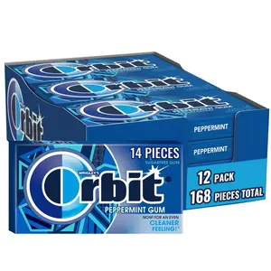 ORBIT Peppermint Sugar Free Gum Individually Wrapped, Bulk Packs of Gum, 12 Packs of 14-Pieces (168 Total Pieces)