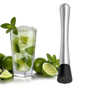 1pc Stainless Steel Cocktail Muddler Stick, Home Bar Tool for Mojitos & Fruit Drinks, Durable Drink Stirrer Accessory, Home Bar Accessories