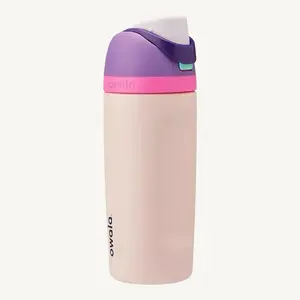 Owala 16oz Kids' FreeSip Stainless Steel Water Bottle - Bunny Business Design, Easy Clean, Portable Drinkware for Children Leak-Resistant Stylish