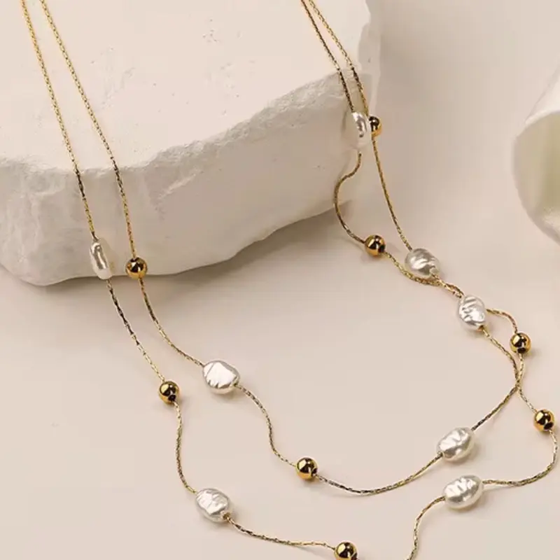 Women's Elegant Practical Stainless Steel Necklace Chain with Flexible Pendant - 1-Size, for Casual Daily & Occasional Wear, Chain & Link, Metallic Link Necklaces, Female