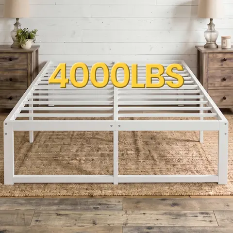 MUTICOR Basic Bed Frame with 4000LBS Heavy-Duty Steel Slat Support, Easy Assembly, Noise Free, No Box Spring Needed, Metal Platform Bed Frame
