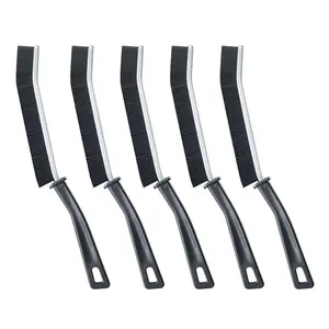 5 Pcs Hard Bristle Crevice Cleaning Brush Set Small Grout Cleaner for Shower Tile Toilet Skinny Gap Tools for Household Bathroom Kitchen Window Car Multi-Purpose Ergonomic Design with Hanging Hole Multifunctional