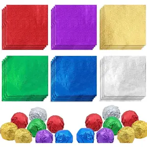 600pcs 4x4 inches DIY Square Foil Candy Wrappers Wrapping Papers for Easter Decorations Chocolate Candy Packaging