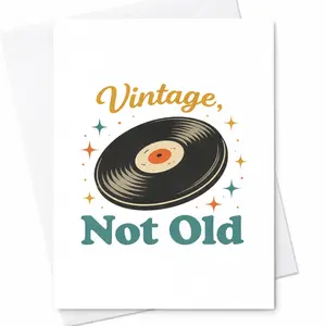 Record Player Birthday Card, Funny Dad Greeting Card C-162