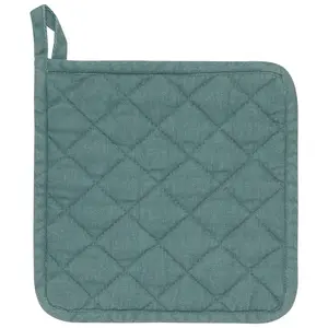Lagoon Blue Stonewash Kitchen Potholder, Bakeware Accessory, Oven-Safe, Hanging Design