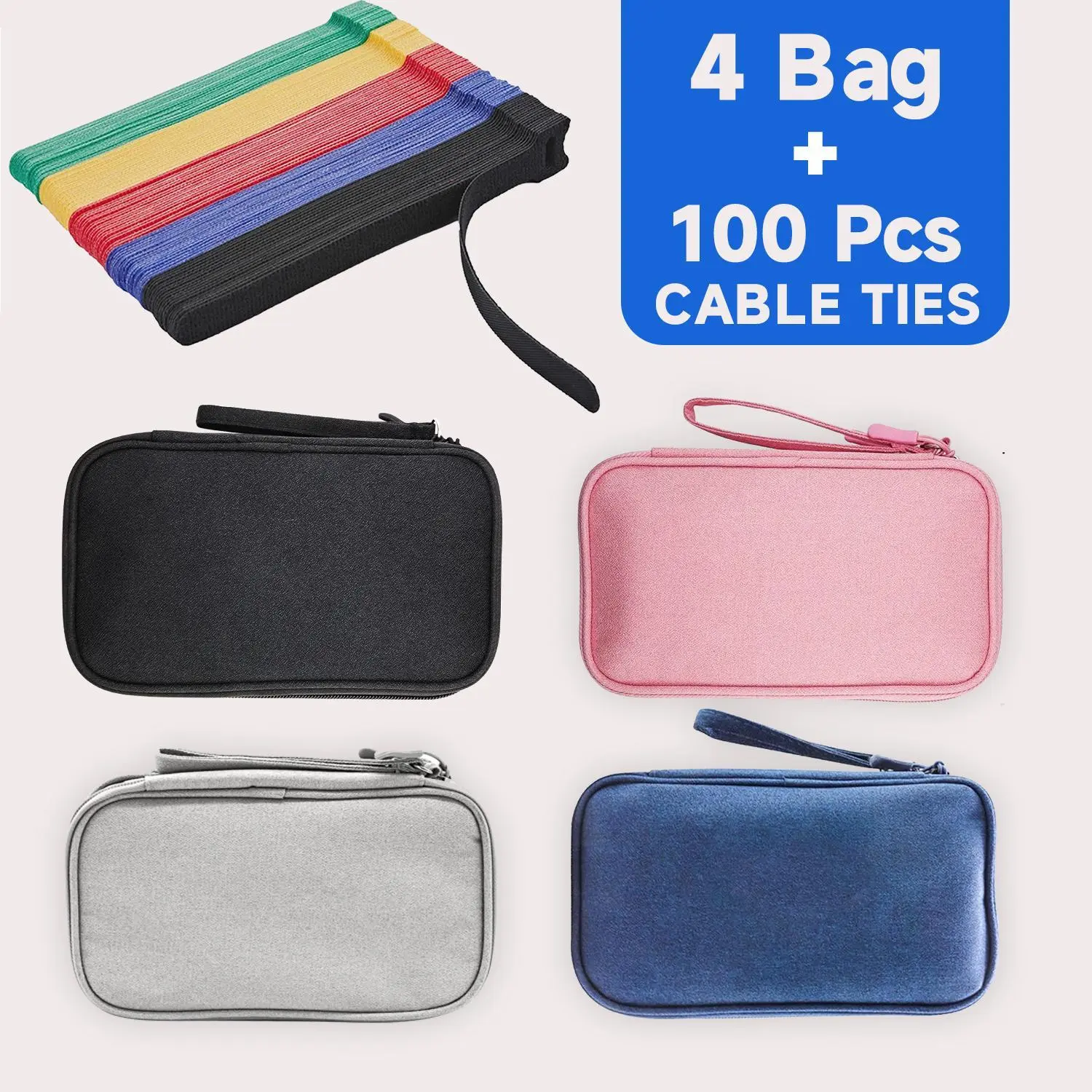 Colored Pouch*4+100pcs Cable Ties