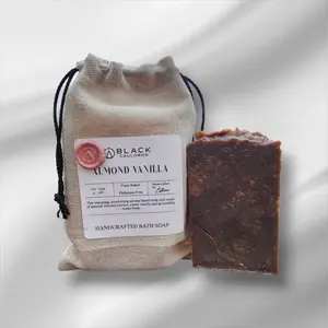 Black Cedar Vanilla Almond Face & Body Soap - Handcrafted Bath Soap with Aroma, Long Lasting, and Comfort Cleanser