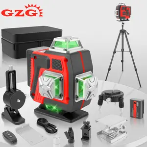 GZG 16 Lines Laser Level with: 1*Batteries  1*Tripod  1* Fabric bag  1*L-bracket  1*Charging wire  1*Remote control   1*Convertor  for Accurate Measurements, High Precision Laser Leveling Instrument for Construction & DIY Projects