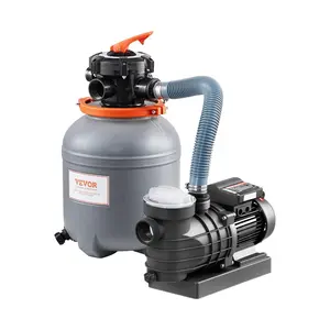 VEVOR Sand Filter Pump for Above Ground Pool, 12 in, 2650 GPH, 1/3 HP Swimming Pool Sand Filter Pump System, Krystal Clear with 6-Way Multi-port Valve & Strainer Basket, Easy Installation for Pools