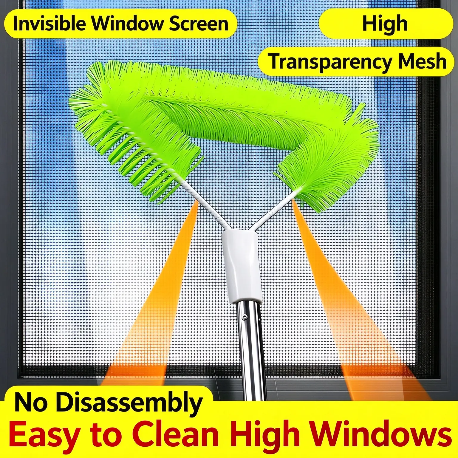 Special for Window Screen Cleaning - Bright Green Microfiber Head for Efficient Cleaning
