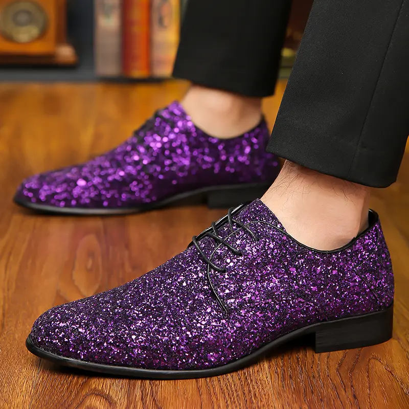 mens purple dress shoes Paul Parkman Men's Purple Wingtip Oxfords (ID#84HT12)  Men Fashion
