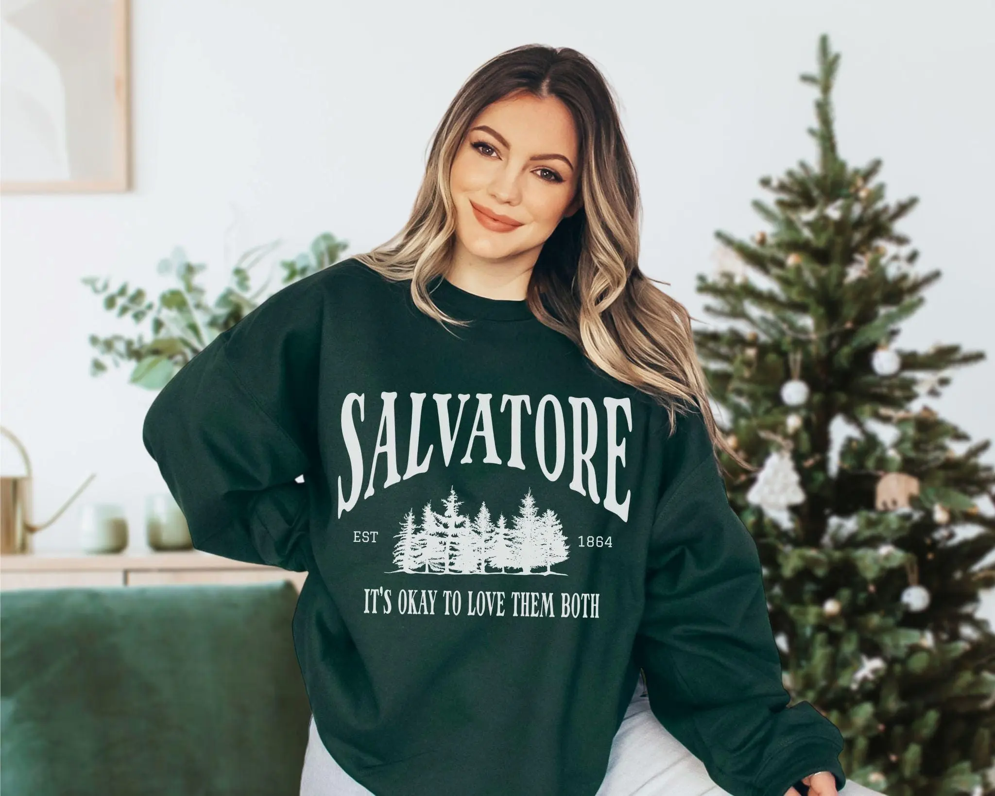 Mystic Falls Virginia Sweatshirt, TVD Fan Gift, Salvatore Brothers Sweater, Damon Tee, Stefan Shirt, Forest Shirt, Salvatore 1864 Crewneck Cotton Crewneck Sweater Womenswear Tops Women Lady