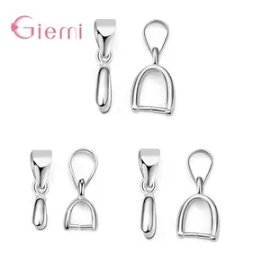 20pcs/lot 925 Sterling Silver Clasps Pinch Clips Bails Charm Buckle Pendant DIY Necklace Bracelet Connectors Jewelry Finding