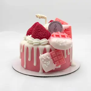 Strawberry Cream Kiss Cake Candle