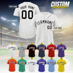 Personalized Name Team,Custom Stripe Line Color Baseball Jersey For Baseball Fans,Custom Number Baseball Jersey,Baseball Couple Jersey B12