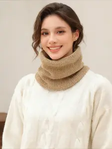 Fleece neck cover, autumn and winter scarf, scarf pullover, fake collar to protect the neck, cervical spine to keep warm, men's and women's thread knitting, Knitted scarf