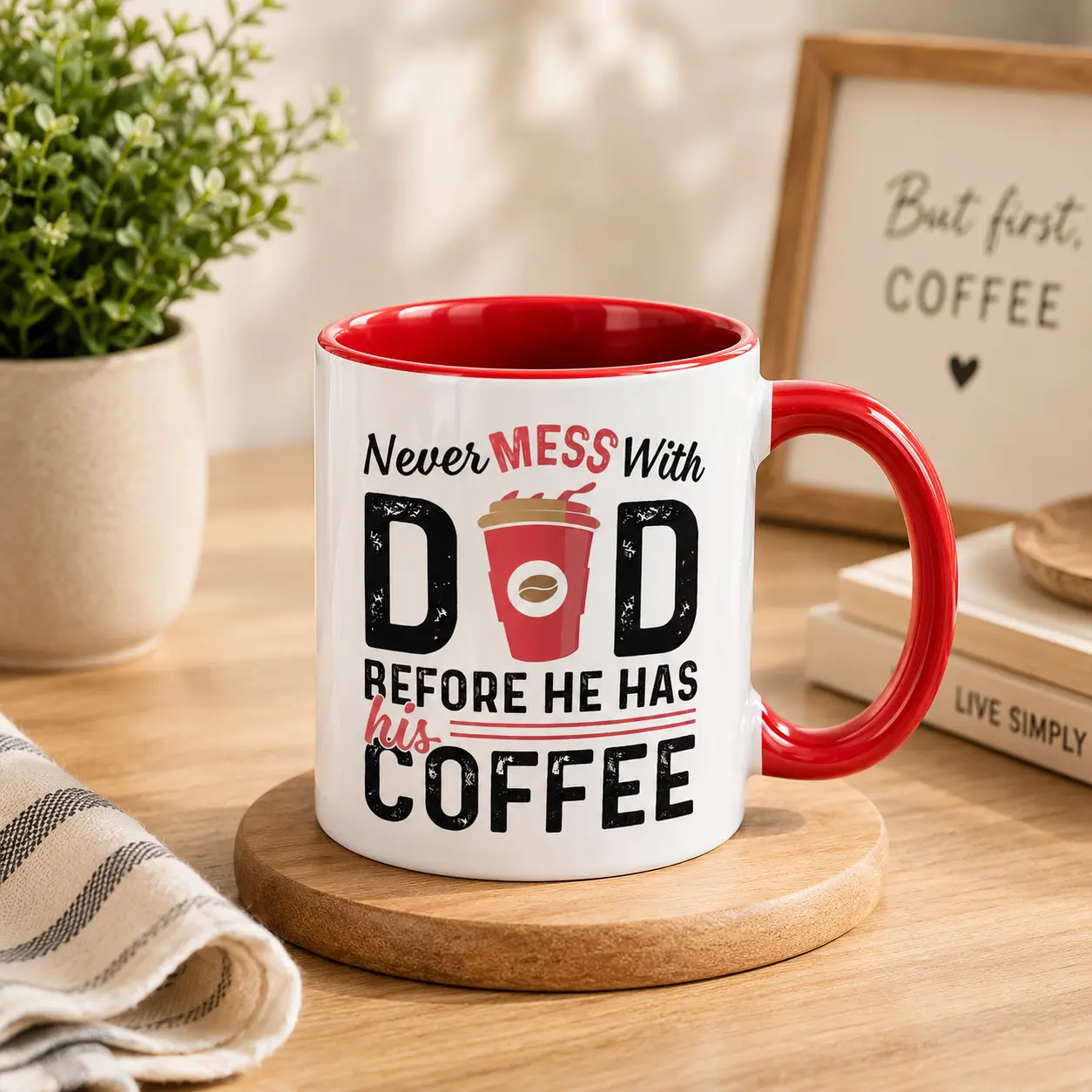 Funny Dad Mug, Never Mess With Dad Before he has Coffee Cup, Gift For Father Husband Men Humor