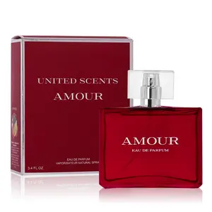 United Scents Amour Eau De Parfum 3.4 fl Oz - Long Lasting Fragrance with Black Currant Rose & Bergamot - Perfect for Dating Daily Life Parties & Gift Giving