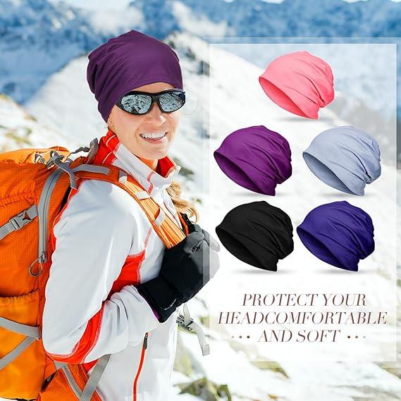 5 Pieces Women's Chemo Hat Stretch Cancer Head Wraps Sleep Head Scarf for Cancer Patient