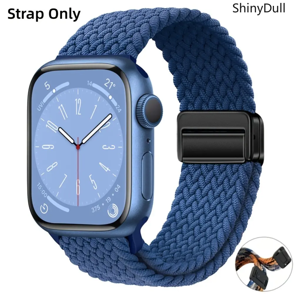 Apple Watch Magnetic Nylon Strap – Braided Elastic Adjustable Wristband, Soft, Breathable, Fits 38–49mm, Series 1–11, SE, Ultra / Ultra 2, Unisex Apple Watch Magnetic Nylon Strap – Braided Elastic Adjustable Wristband, Soft, Breathable, Fits 38–49mm, Series 1–11, SE, Ultra / Ultra 2, Unisex