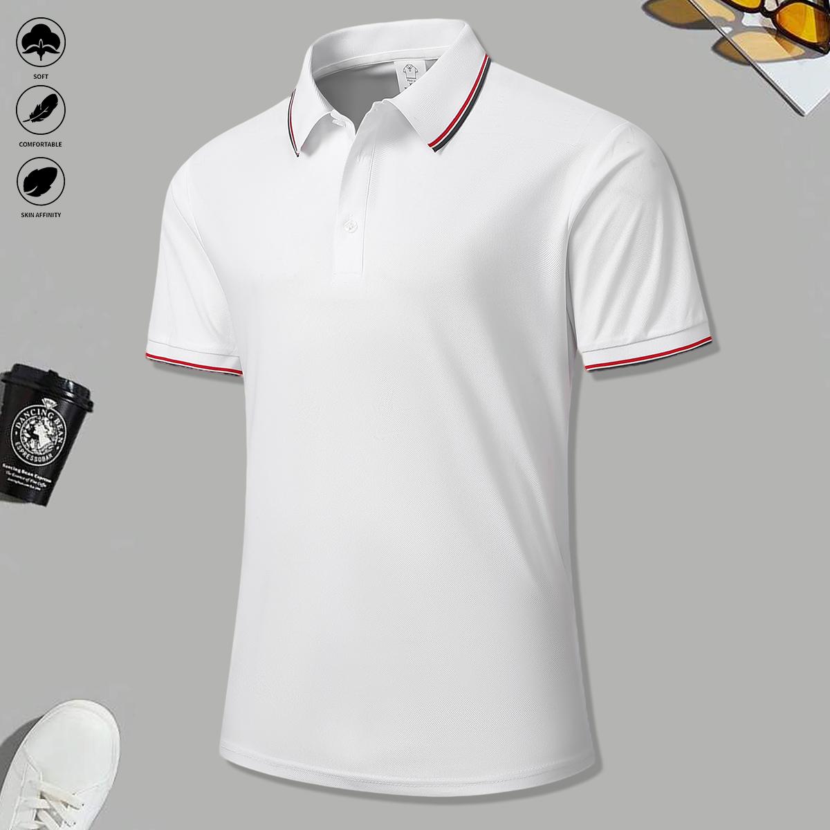 5 Men's Breathable Hygroscopic Work T-Shirts Casual Top Golf Shirt Sports T-Shirts - Suitable for Summer and Spring Wear