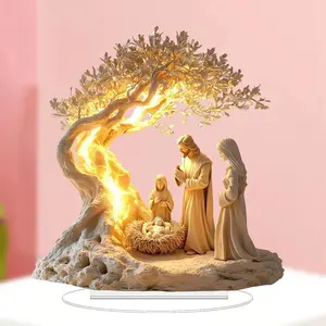 2D Prayer Under Moonlight Tree