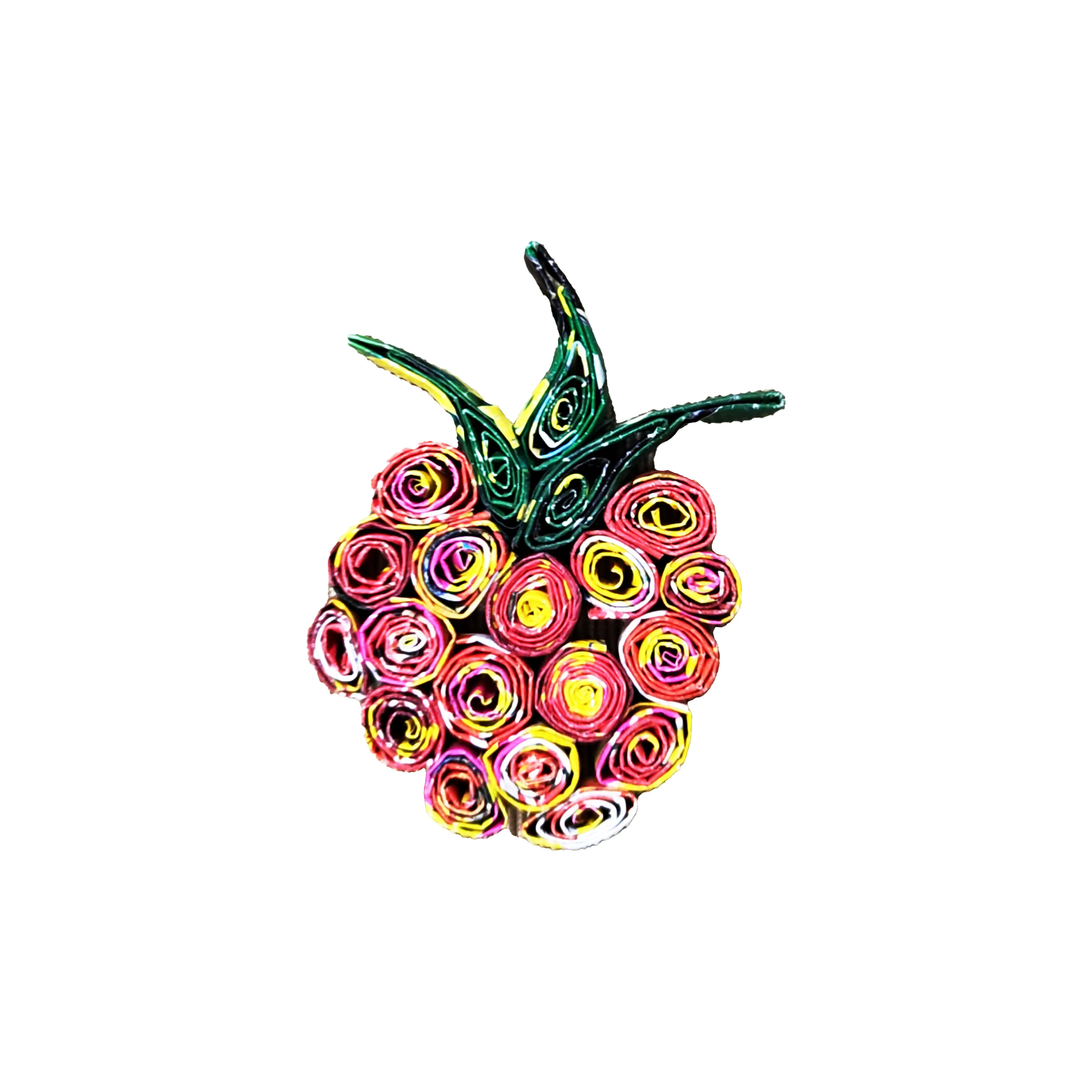 Raspberry. Upcycled Quilling Ornament, Handmade from Recycled Paper